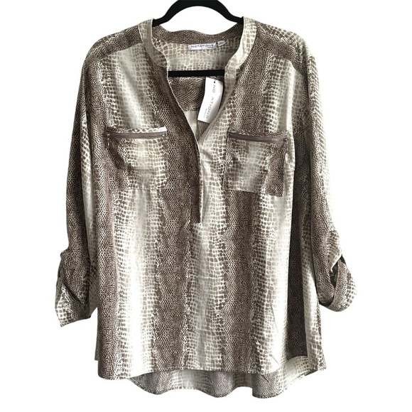NWT Notations Snakeskin Office Blouse Size 2x Career Wear Animal Print - Picture 1 of 11